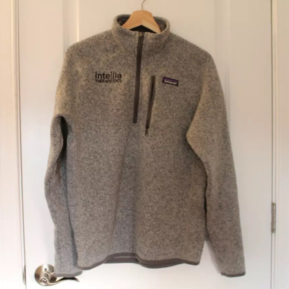 Patagonia Better Sweater Fleece Jacket Mens S 1/4 Zip Grey Pullover Embroidered